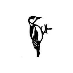 WALLXPERT Decorative Object figura Bird On The Branch 01 Black