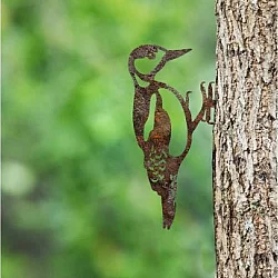 WALLXPERT Decorative Object figura Bird On The Branch 01 Brown