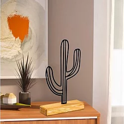 WALLXPERT Decorative Object figura Cactus Black