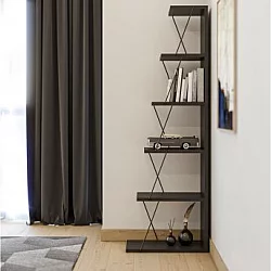 HANAH HOME Polica za knjige Tlos Anthracite