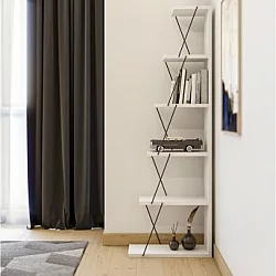 HANAH HOME Polica za knjige Tlos White