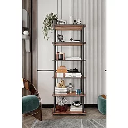 HANAH HOME Polica za knjige Bookcase 6 Rect Walnut