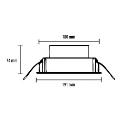 PROSTO Ugradna LED lampa 20W dnevno svetlo