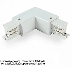 BBLINK Trofazni L konektor levi beli WSO-28B