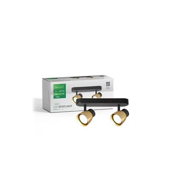 GREEN TECH LED SPOT SVETILJKA GU10 X 2 ZLATNO-CRNA