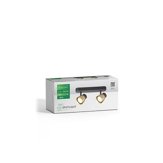 GREEN TECH LED SPOT SVETILJKA GU10 X 2 ZLATNO-CRNA