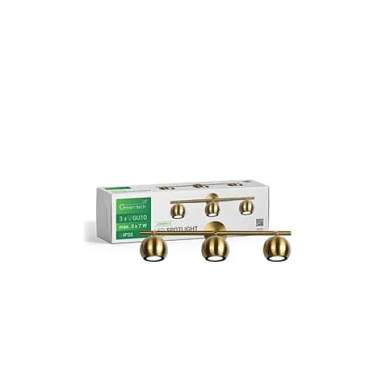 GREEN TECH LED SPOT SVETILJKA GU10 X 3 ZLATNA