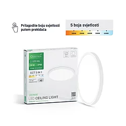 GREEN TECH TECH LED PLAFONJERA 24W 3000K-3500K-4000K-5000K-6500K FI40cm 5CCT BELA