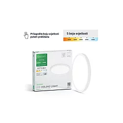 GREEN TECH TECH LED PLAFONJERA 24W 3000K-3500K-4000K-5000K-6500K FI40cm 5CCT BELA