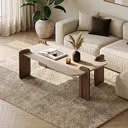 HANAH HOME Sto za dnevnu sobu Renard Travertine Venezia Walnut