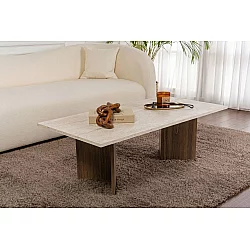 HANAH HOME Sto za dnevnu sobu Sabin Travertine Venezia Walnut