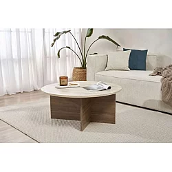 HANAH HOME Sto za dnevnu sobu Soleil Travertine Venezia Walnut