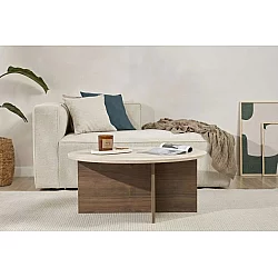 HANAH HOME Sto za dnevnu sobu Soleil Travertine Venezia Walnut