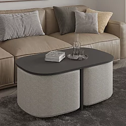 HANAH HOME Sto za dnevnu sobu Twin Anthracite