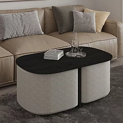 HANAH HOME Sto za dnevnu sobu Twin Black