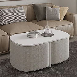 HANAH HOME Sto za dnevnu sobu Twin White