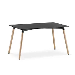 Lemon Planet Trpezarijski pravougaoni sto 120x80 cm sa drvenim nogarima crni Lemon 25-KS004