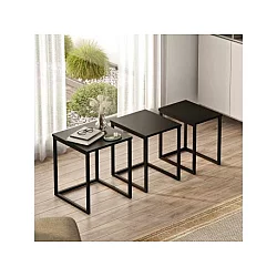 HANAH HOME Set 3 stočića Dublin Black