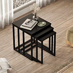 HANAH HOME Set 3 stočića Dublin Black