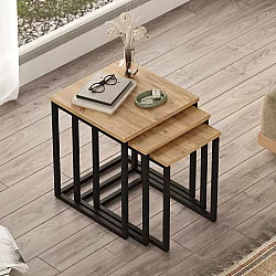 HANAH HOME Set 3 stočića Dublin Natural