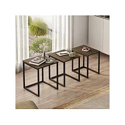 HANAH HOME Set 3 stočića Dublin Walnut