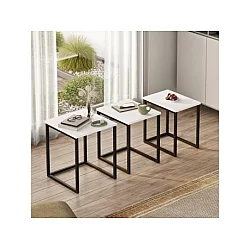 HANAH HOME Set 3 stočića Dublin White