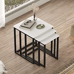 HANAH HOME Set 3 stočića Dublin White