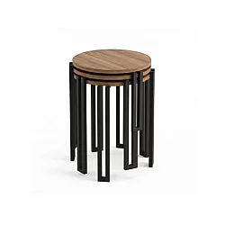 HANAH HOME Set 3 stočića Palma Walnut Black