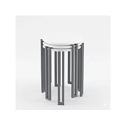 HANAH HOME Set 3 stočića Palma White Anthracite