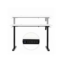 ModernHome Elektricni radni sto 140*60 cm sa podesivom visinom 72-118 cm, bela radna ploca - ModernHome
