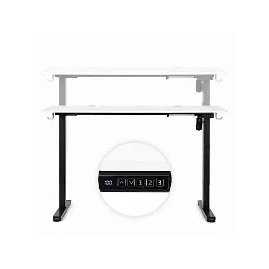 ModernHome Elektricni radni sto 140*60 cm sa podesivom visinom 72-118 cm, bela radna ploca - ModernHome