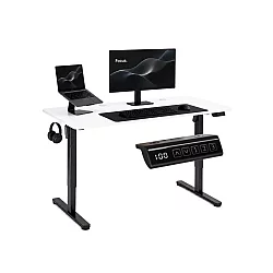 ModernHome Elektricni radni sto 140*60 cm sa podesivom visinom 72-118 cm, bela radna ploca - ModernHome