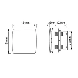 BBLINK Izduvni ventilator 151x151mm 12W