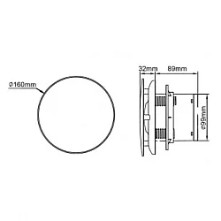 BBLINK Izduvni ventilator 160x160mm 12W sivi