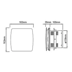 BBLINK Izduvni ventilator 163x163mm 16W