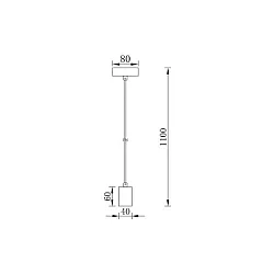 BRAYTRON Crna visilica 1xE27 BV04-00060