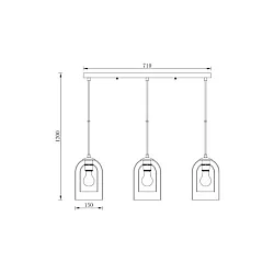 BRAYTRON Dim siva visilica 3xE27 BV01-00042
