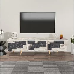 HANAH HOME TV polica 3 D White Marble