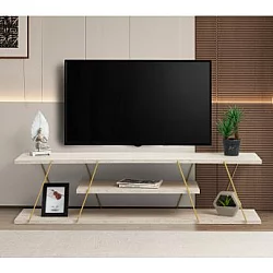 HANAH HOME TV polica Canaz Gold Travertine