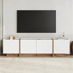 HANAH HOME Polica za TV Lowen White Atlantic Pine