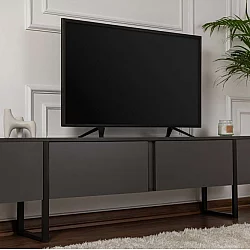 HANAH HOME Polica za TV Serenity Anthracite Black