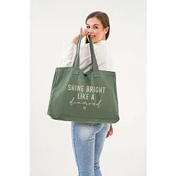 Zoozie Bags Ženska zelena torba od platna 2299