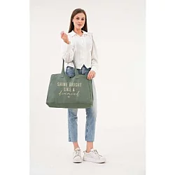 Zoozie Bags Ženska zelena torba od platna 2299