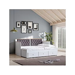 HANAH HOME Krevet Alacati White Anthracite
