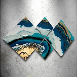 WALLXPERT BLUE WHITE slika iz 4 dela