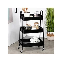 Vilde 568115 - Metalna polica sa 3 nivoa, crna , 44×31,5×78,5 cm