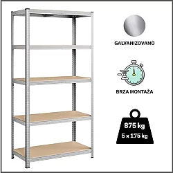 EPRO Metalna montažna polica Standard 180x90x35cm, metal-drvo, 875kg (5x175kg)