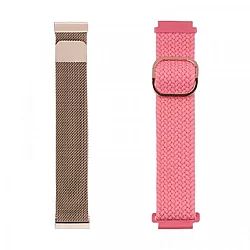JUST IN CASE NARUKVICA 2in1 tekstil/metal 20mm ROZE