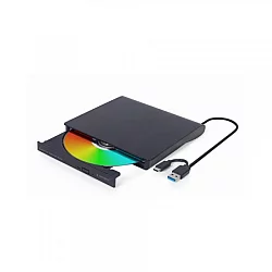 GEMBIRD DVD-USB-03-B eksterni USB DVD drive Citac-rezac, USB + USB-C black