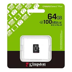 KINGSTON 64GB, MicroSD, Canvas Select Plus (SDCS3/64GBSP)